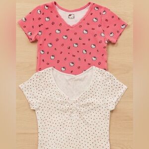 Hello Kitty Pink and White T-Shirts / pajama shirts